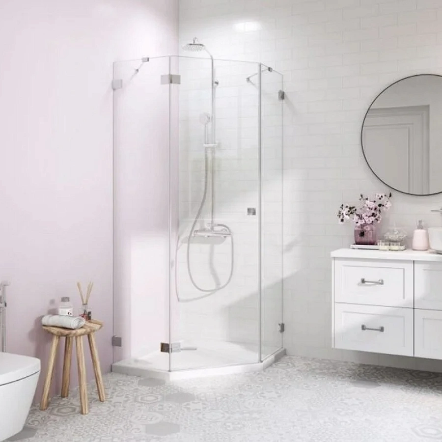 Комплект душевых стенок Radaway Essenza Pro PTJ 90 Z 100 S, 90 и 100 см, стекло прозрачное, профиль хром, 10100700-01-01