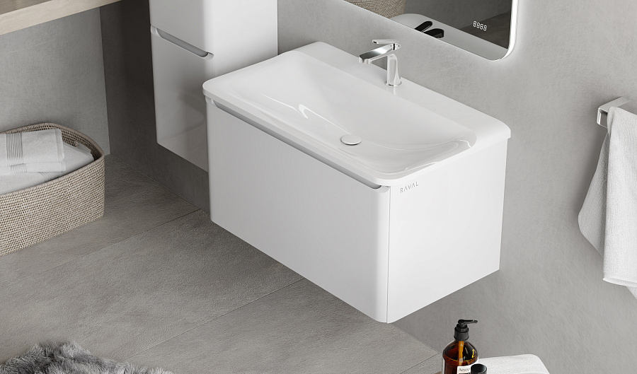 Тумба под умывальник Raval Welto 80 подвесная белая
