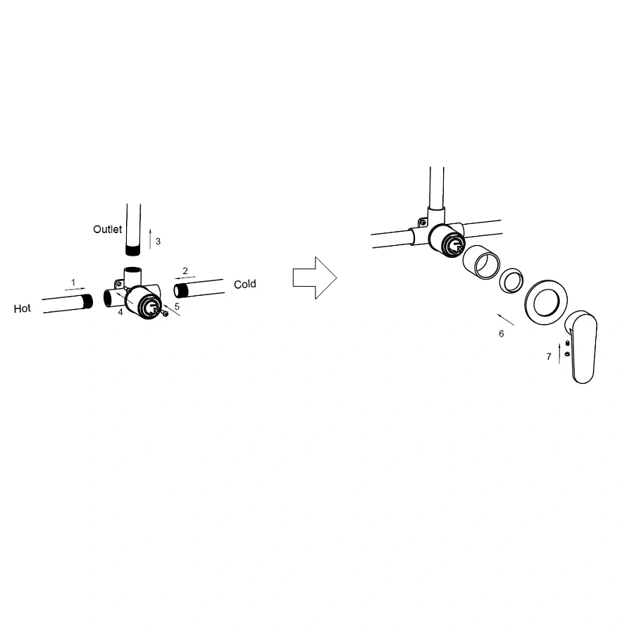Novara Встраиваемый смеситель в комплекте с внутр. Частью