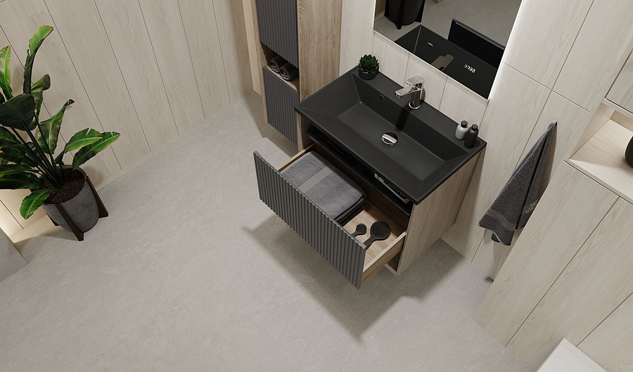 Тумба Jorno Tossony 70 подвесная Дуб Самдал/Антрацит