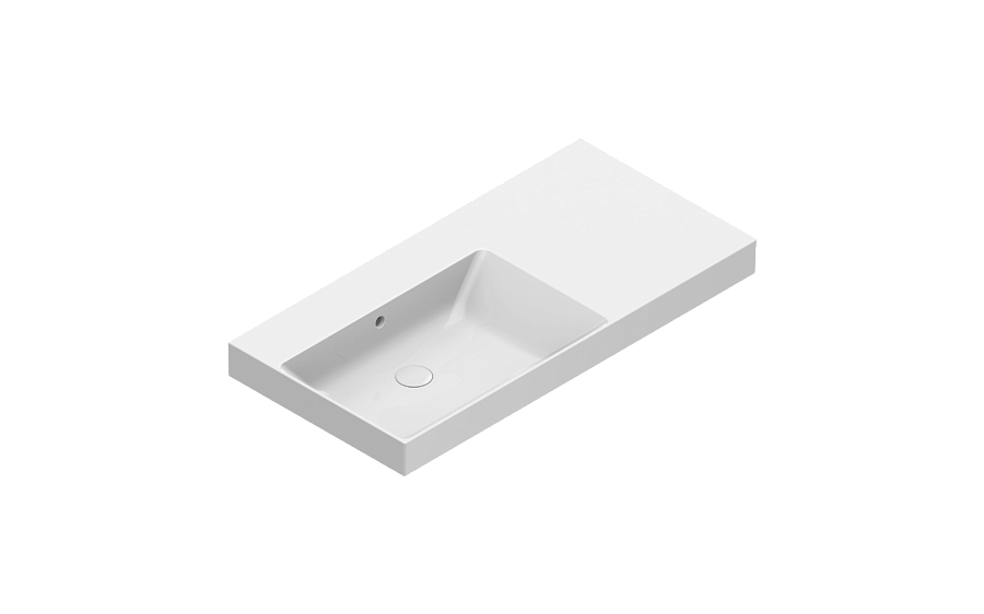 Раковина Catalano Zero 100x50, арт.0121040001, чаша слева, без отв. под смеситель, белый глянцевый