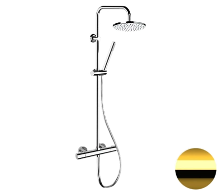 Душевая система термостатическая Remer Elegance EQ32X7MMM20DO, золото глянцевое
