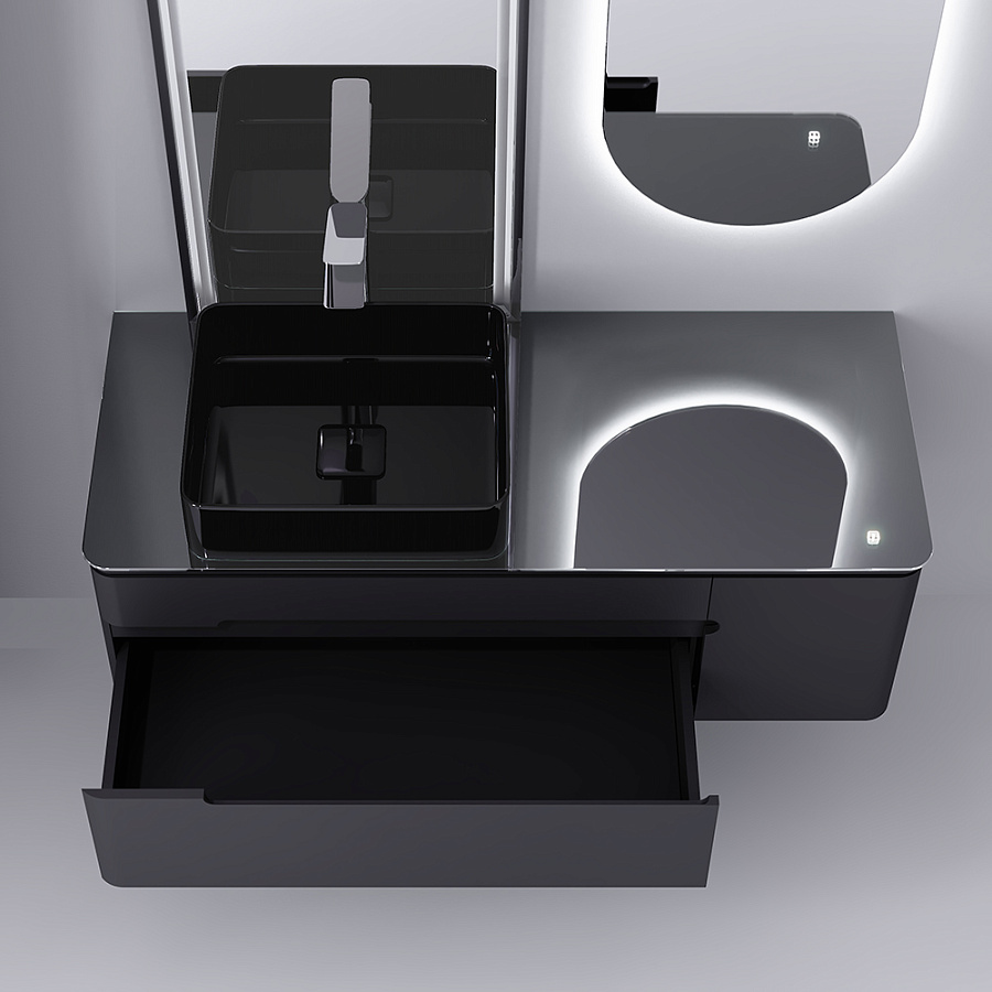 Тумба под умывальник Jorno Shine 120 подвесной антрацит