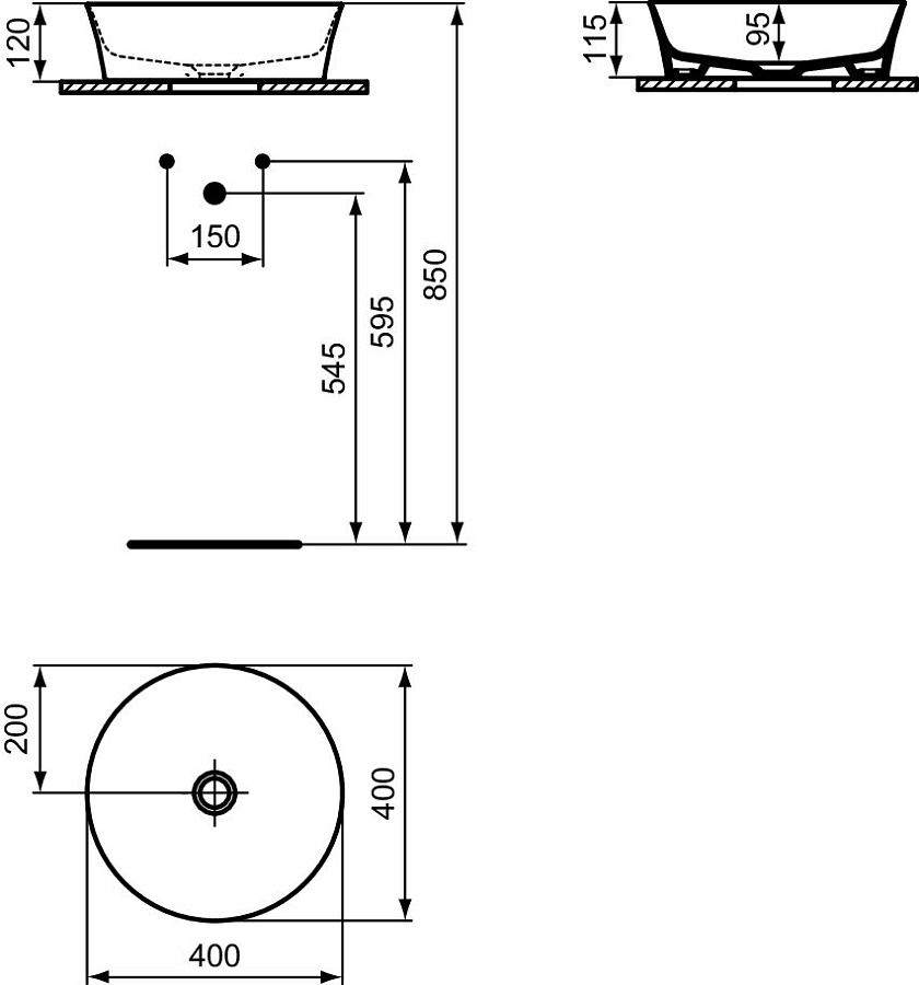Раковина-чаша Ideal Standard Ipalyss E139801 40 см белый