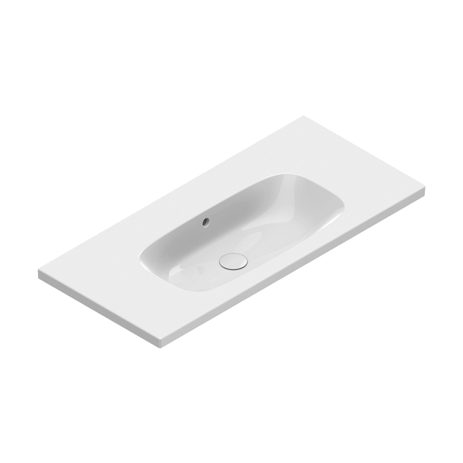 Раковина Catalano Alvea 100х46, арт.0621010001, без отв. под смеситель, белый глянцевый