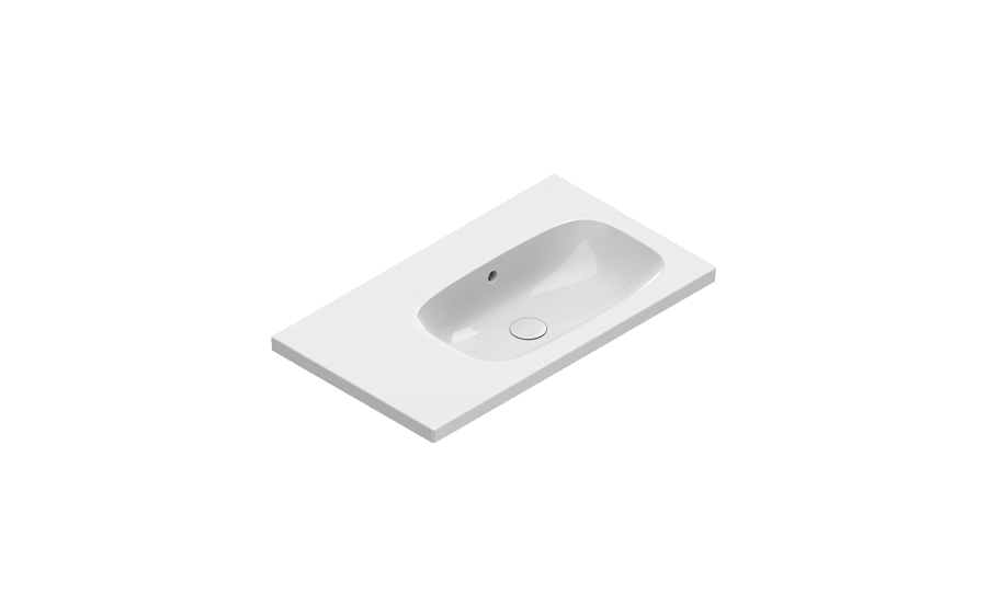 Раковина Catalano Alvea 80х46, арт.0620830001, чаша справа, без отв. под смеситель, белый глянцевый