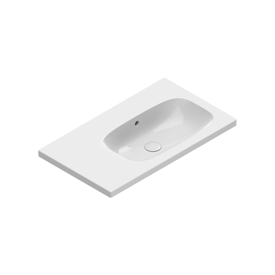 Раковина Catalano Alvea 80х46, арт.0620830001, чаша справа, без отв. под смеситель, белый глянцевый