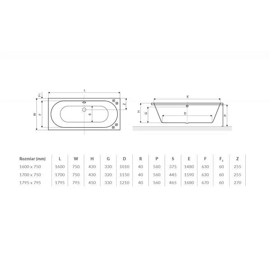 Акриловая ванна Excellent Oceana 180х80 Slim
