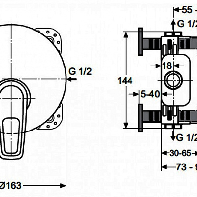 Смеситель Ideal Standard Ceramix Blue A5666AA для душа