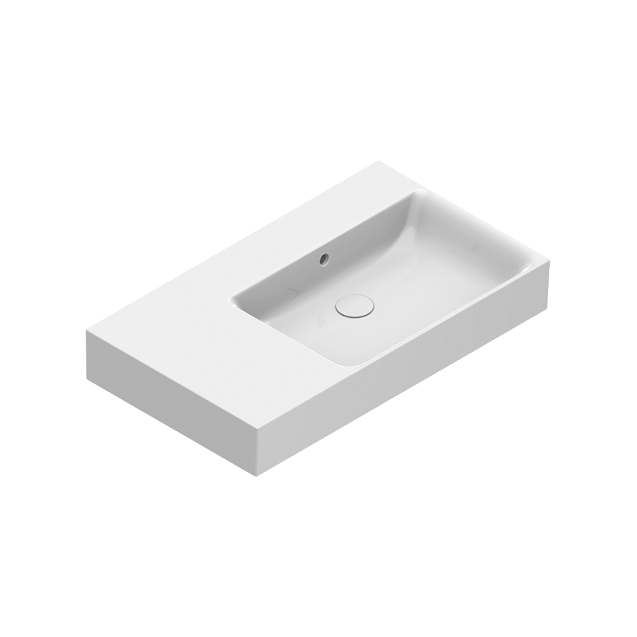 Раковина Catalano Premium 80х47, арт.0220830001, чаша справа, без отв. под смеситель, белый глянцевый