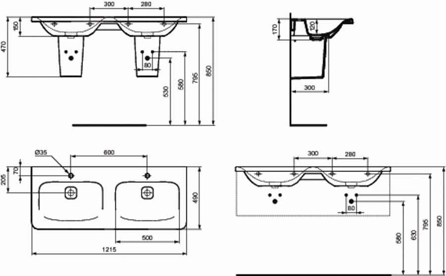 Раковина Ideal Standard Tonic II 120 подвесной