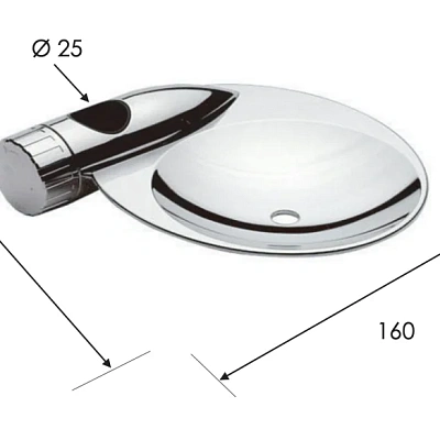 Мыльница для штанги Remer 319PR, хром