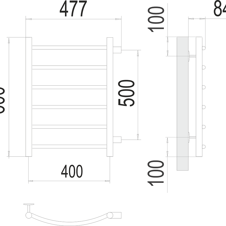 Классик П6 400х600 бп500 Полотенцесушитель TERMINUS, арт.4670078530196