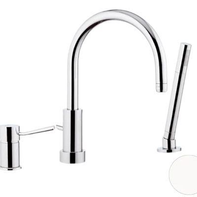 Смеситель для ванны Remer Minimal N07, белый матовый