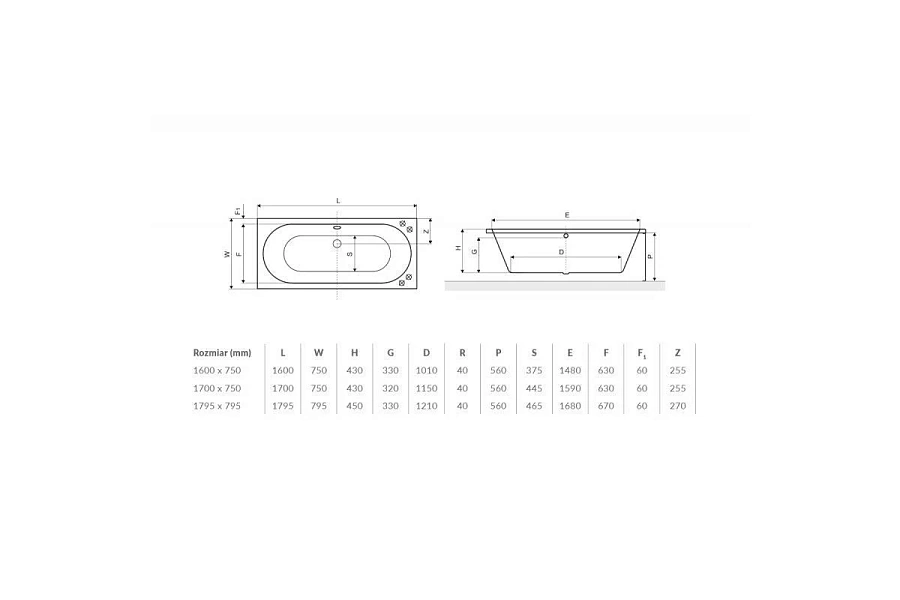 Акриловая ванна Excellent Oceana 180х80 Slim с ножками