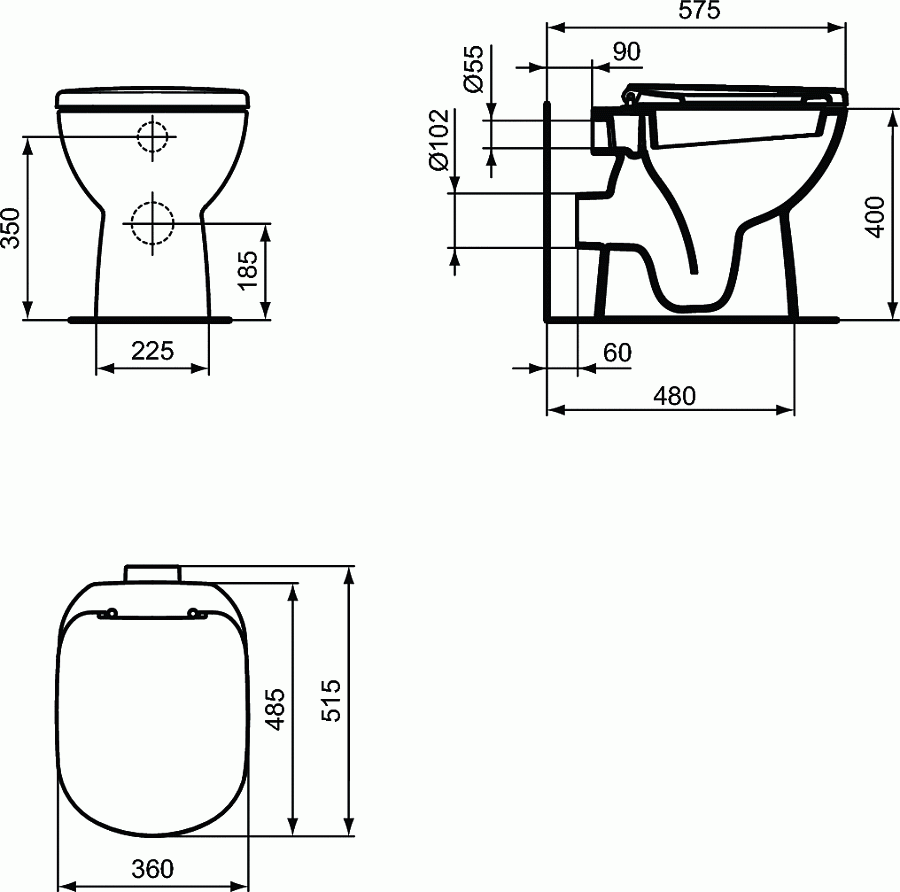 Напольный унитаз-соло Ideal Standard TEMPO T328601