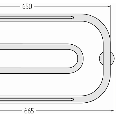 Водяной полотенцесушитель Стилье Дуэт 2 полки 320х650 резьба-сгон 1", Без покрытия, арт.00015-3265