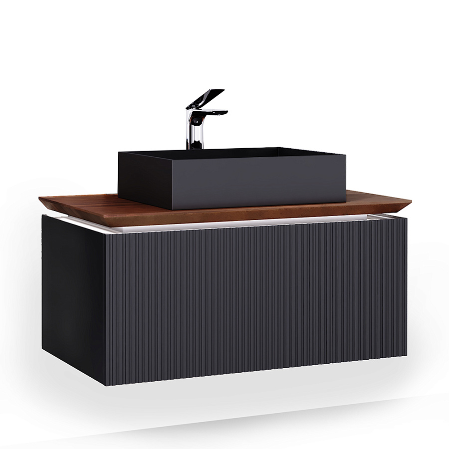 Тумба под умывальник Jorno Strong 100 подвесной антрацит