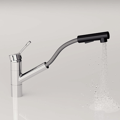 Смеситель Ideal Standard Ceralook для кухонной мойки, хром глянцевый, черный, BC297AA, цвет хром глягцевый / черный