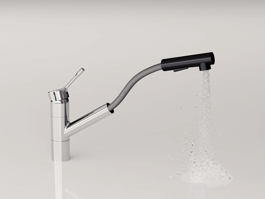 Смеситель Ideal Standard Ceralook для кухонной мойки, хром глянцевый, черный, BC297AA, цвет хром глягцевый / черный