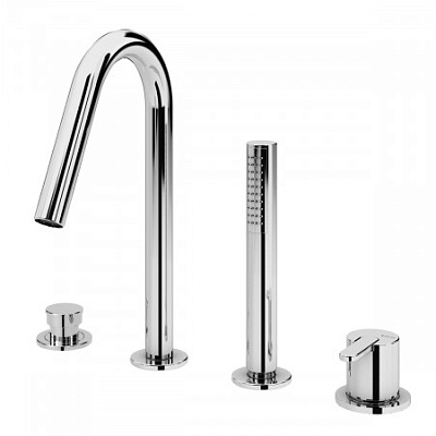 Смеситель на борт ванны, с наливом на ванну Bruma Leaf 167 990 1MM Morning Mist