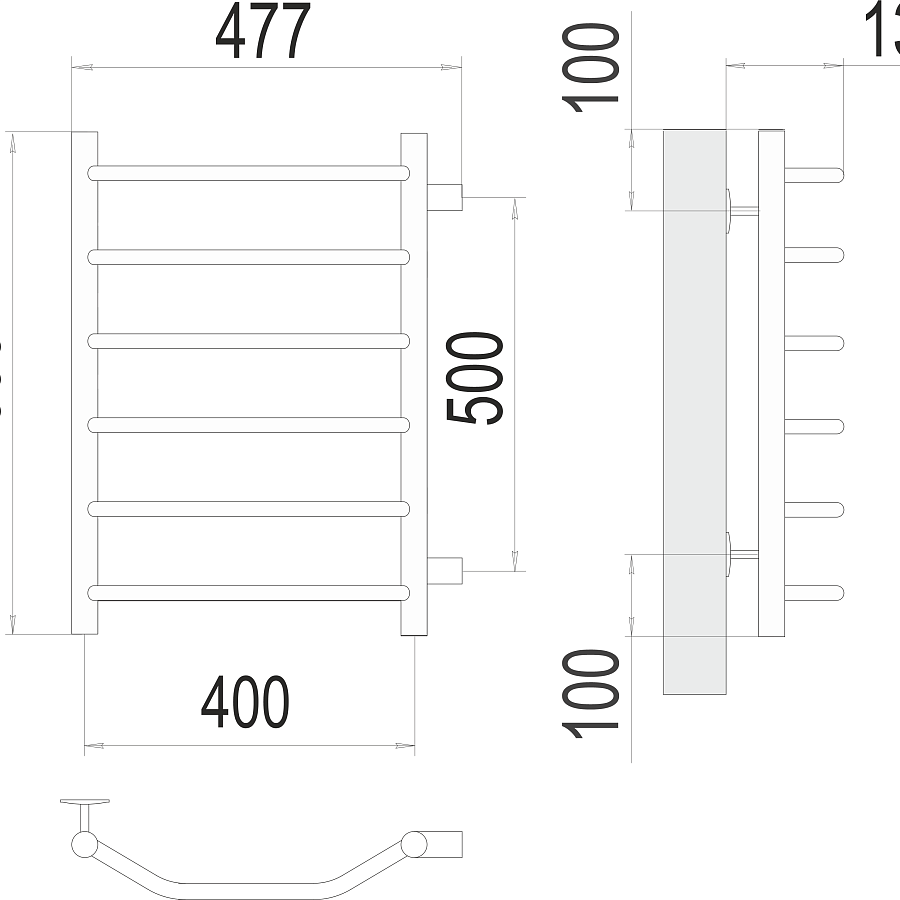 Виктория П6 400х600 бп500 Полотенцесушитель TERMINUS, арт.4670078530059