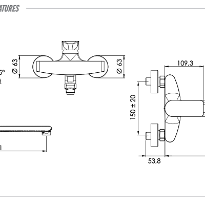 Смеситель для ванны Remer Infinity I46