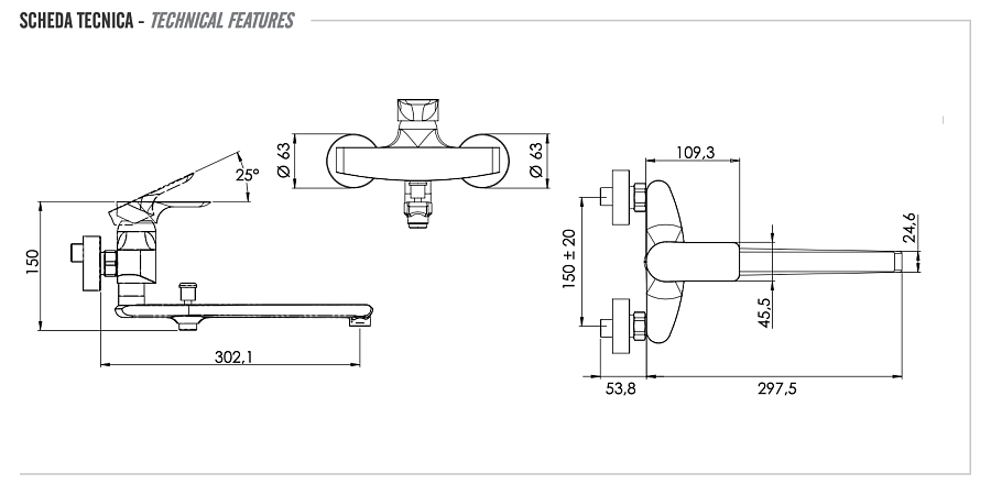 Смеситель для ванны Remer Infinity I46