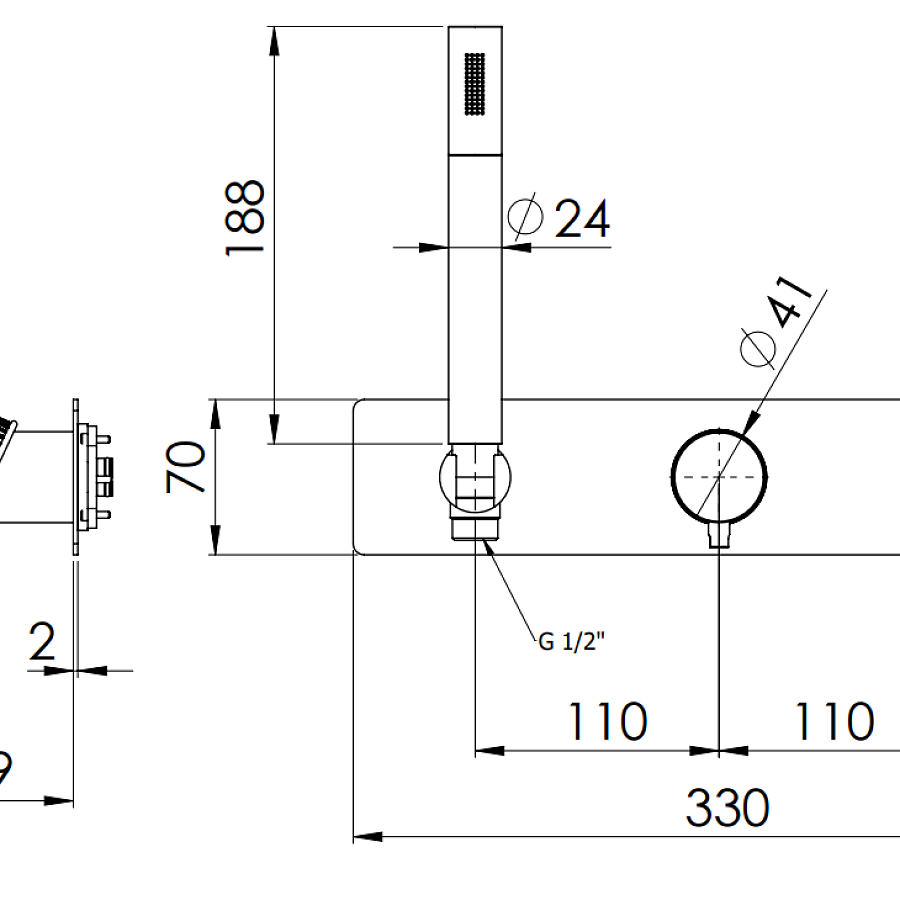 Смеситель для душа Remer Atelier AL97D2WB, хром