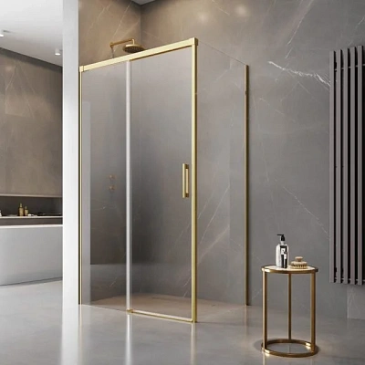 Душевая дверь Radaway Idea Gold KDJ 130 х 200.5 см, стекло прозрачное, профиль золото, правая, 387043-09-01R
