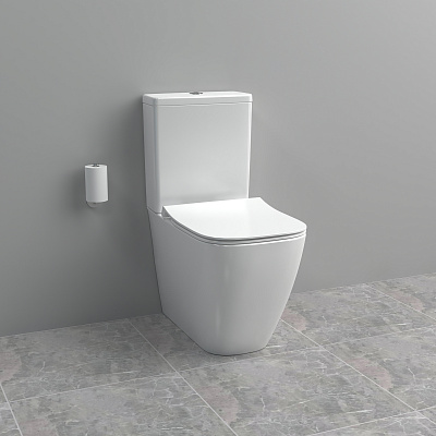 Напольный унитаз Ideal Standard i.life S RimLS+ с бачком и сиденьем Soft-Close, пристенный