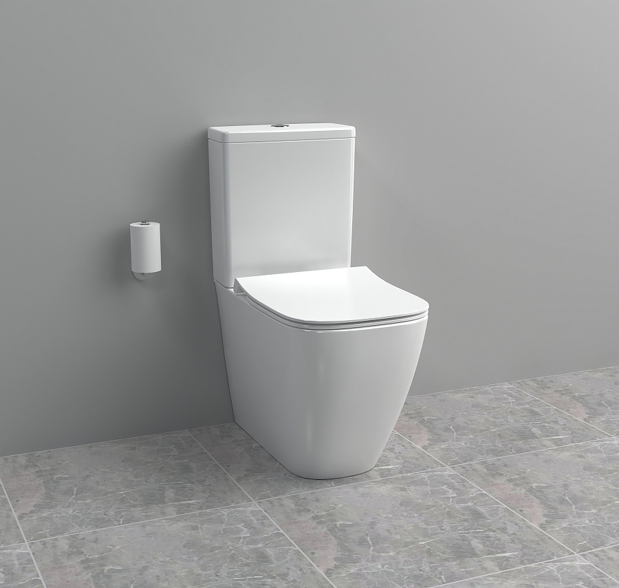 Напольный унитаз Ideal Standard i.life S RimLS+ с бачком и сиденьем Soft-Close, пристенный