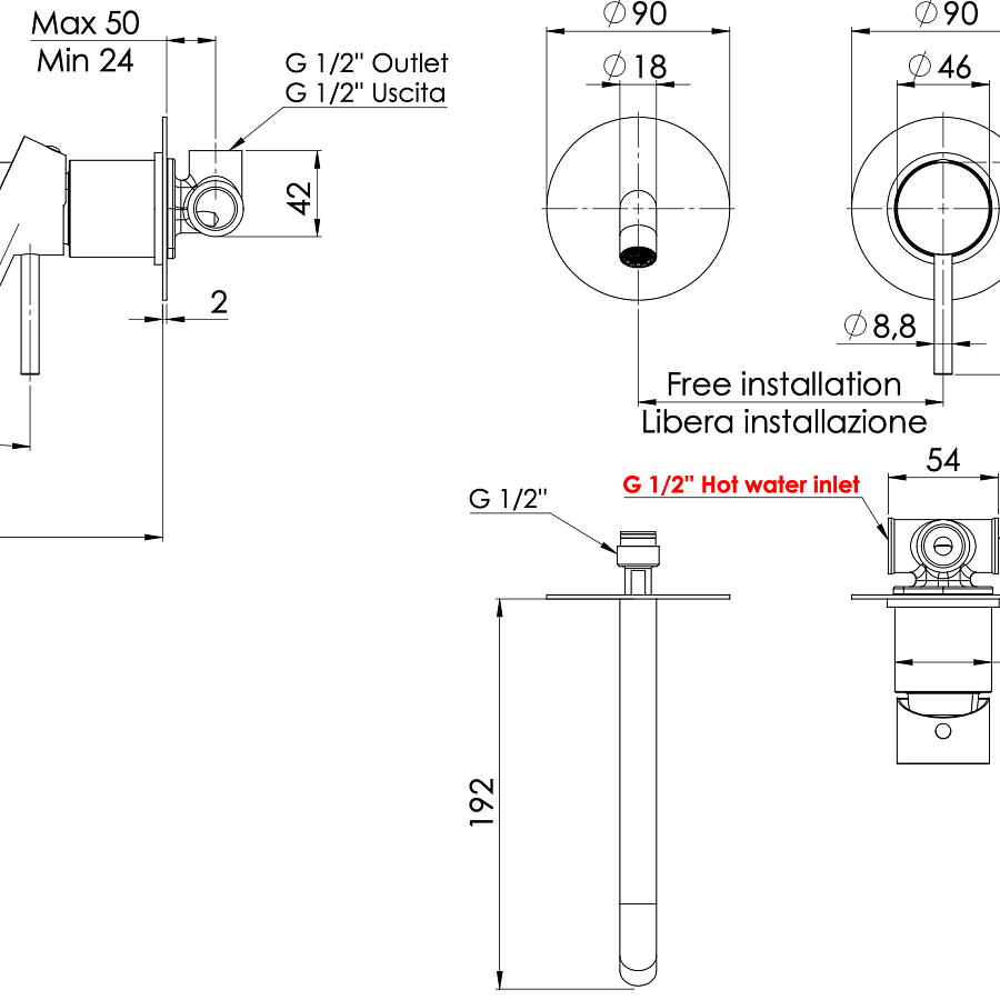 Смеситель для раковины Remer X Style X15LC, хром