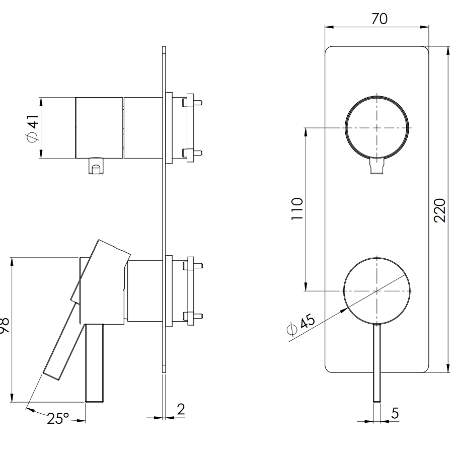 Смеситель для душа Remer Metrica MC92WB, хром