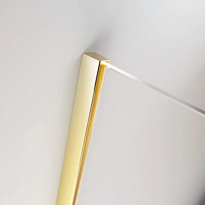 Душевая дверь Radaway Furo KDD Gold, 90 x 200 см, с неподвижной частью, стекло прозрачное, профиль золото, правая, 10105090-09-01R