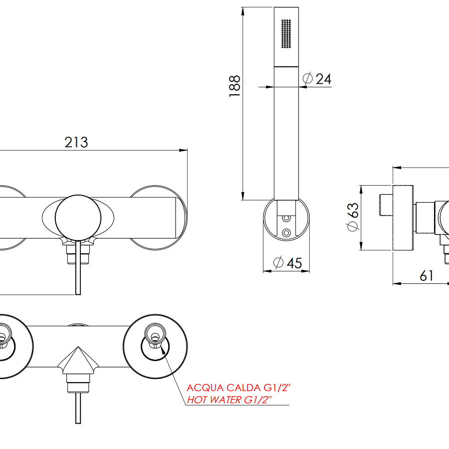 Смеситель для душа Remer Metrica MC38