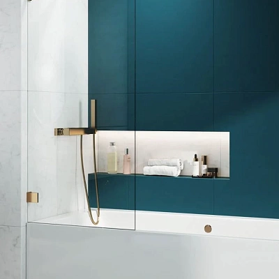 Шторка на ванну Radaway Essenza Pro Gold PNJ 90 (прозрачное/золото)