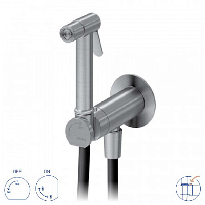 Смеситель для биде / унитаза, угол открытия 90 °. С нержавеющей стали Bruma X-Alpha 186 110 4IS Satin stainless steel
