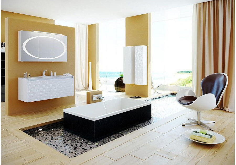 Шкаф с зеркалом Aqwella Dune 100 со светильником белый