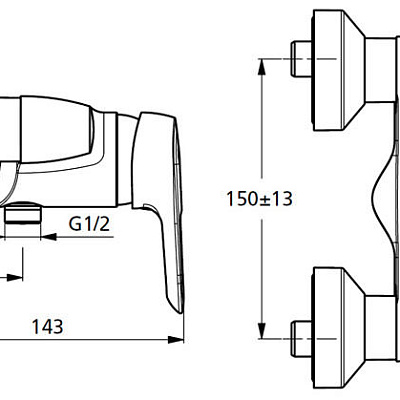 Смеситель Ideal Standard CeraMix Blue B9493AA для душа