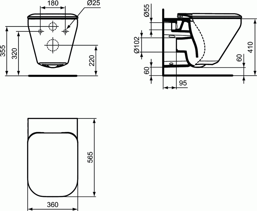 Подвесной унитаз Ideal Standard TONIC II AquaBlade® K316701