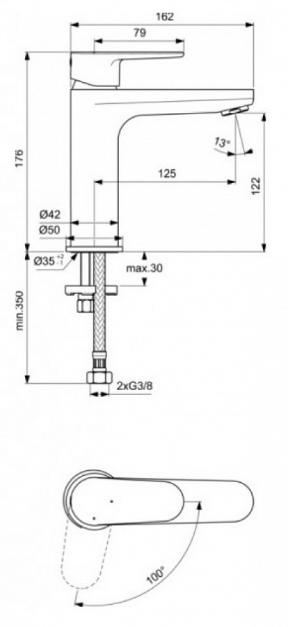 Смеситель Ideal Standard Cerafine Model O для раковины, хром, BC700AA
