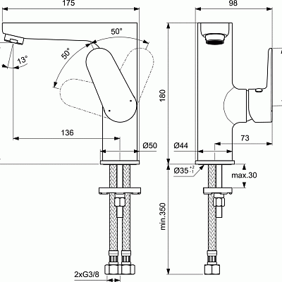 Смеситель Ideal Standard Cerafine O BC555AA для раковины