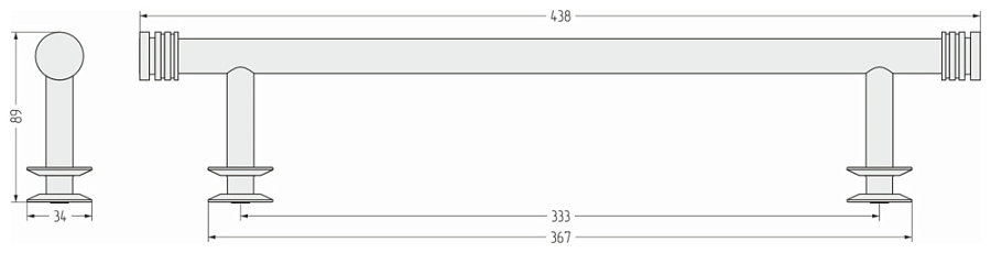 ПОЛКА прямая (L - 370 мм) н/ж для ДР "СУНЕРЖА" (Без покрытия), арт.00-2012-0370