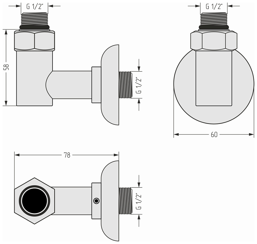 Набор комплектующих для ПС G 1/2" НР х G 1/2" НР / 2 шт (Без покрытия), арт.03003-1212
