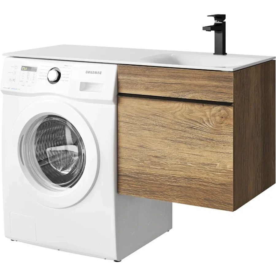 Тумба под раковину Aqwella Terra TER01051DB 53,5 см, подвесная, над стиральной машиной, дуб балтийский