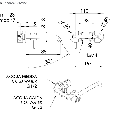 Смеситель для раковины Remer X Style X15PL, хром