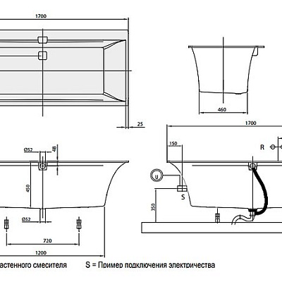 Квариловая ванна Villeroy & Boch Squaro Edge