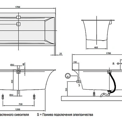 Квариловая ванна Villeroy & Boch Squaro Edge