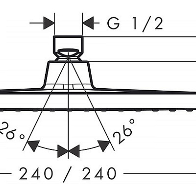 Душевая лейка для потолочного душа Hansgrohe Crometta E240, 1jet, 26726000